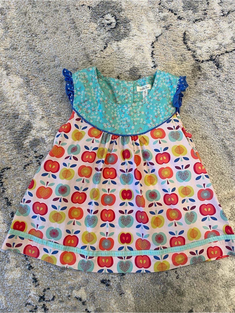 Matilda Jane with Teal & White Apple Print